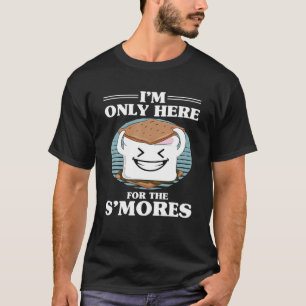 Camiseta Só estou aqui para o S'mores Engraçado Camping Boy