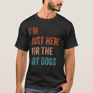 Camiseta Só estou aqui para os cachorros quentes cachorros