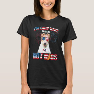 Camiseta Só Estou Aqui Para Os Cães Quentes Fios Fox Terrie