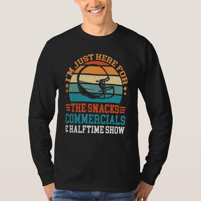 Camiseta Só estou aqui para os comerciais de lanches e Half (Frente)