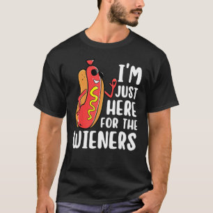 Camiseta Só estou aqui para os salsichas de cachorro quente