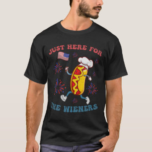Camiseta Só estou aqui para os Wieners Engraçados 4 de julh