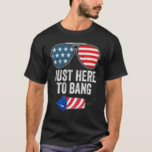 Camiseta Só estou aqui para pegar 4 de julho, bombeiros.