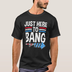 Camiseta Só estou aqui para pegar o 4 de julho dos bombeiro