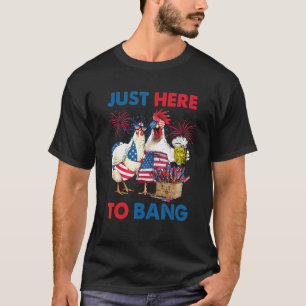 Camiseta Só Estou Aqui Também Bang Frango Bandeira Dos EUA