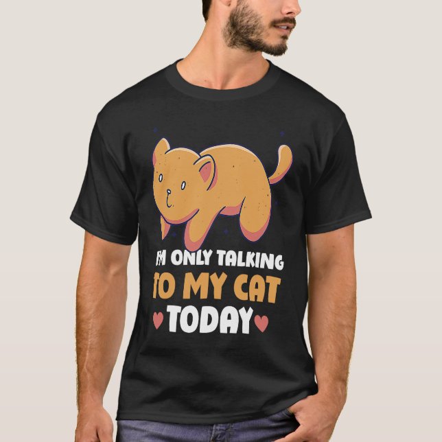 Camiseta Só estou falando com meu gato hoje 45 (Frente)
