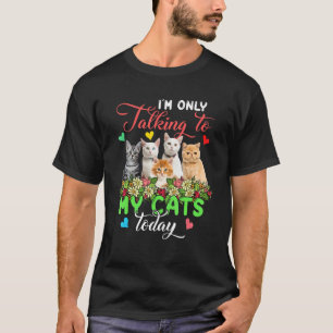 Camiseta Só Estou Falando Com Meus Gatos Hoje Grupo Floral 