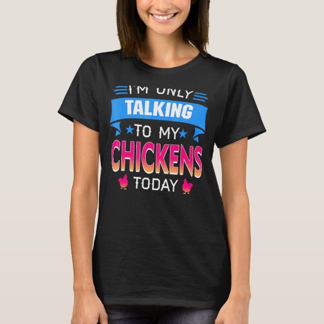 Camiseta Só Falando Com Meu Peixe Hoje Frango Retro (Frente)