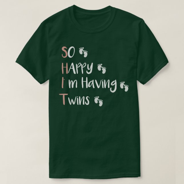 Camiseta So Happy That I'm Having Twins Funny Pregnancy Ann (Frente do Design)
