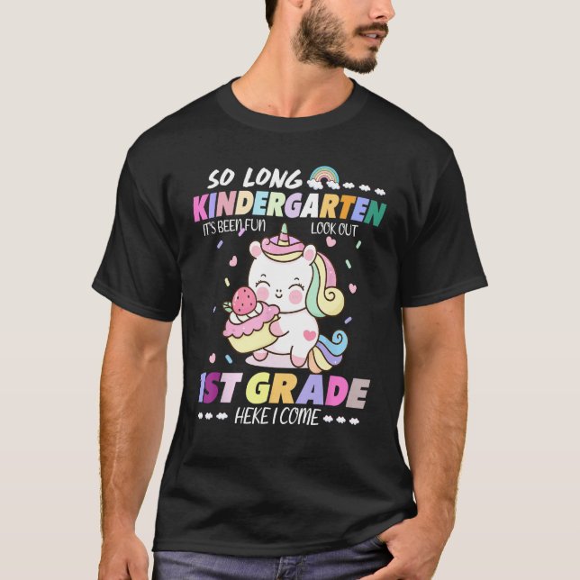 Camiseta So Long Kindergarten 1st Grade Here I Come Unicorn (Frente)