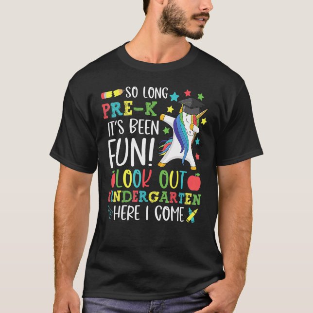 Camiseta So Long Pre K Kindergarten Here I Come Dabbing Uni (Frente)