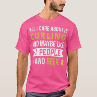 Camiseta só me importo com o curling e talvez 3 pessoas