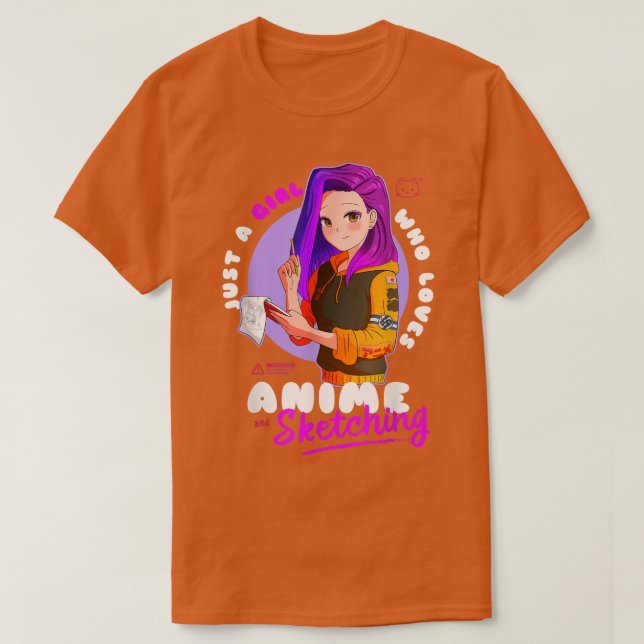 Camiseta Só Menina Adora Anime Desenhando Ramen Manga Otaku (Frente do Design)