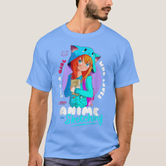 Camiseta Só Menina Adora Anime Desenhando Ramen Manga Otaku