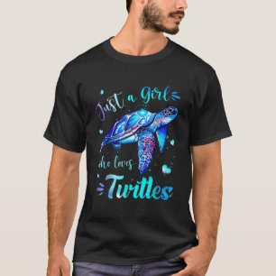 Camiseta Só Menina Ama Tartarugas Aquarelas Sea Anima