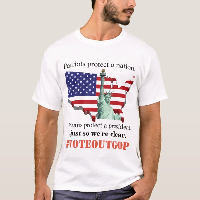 Camiseta ...só para sermos claros VOTE FORA GOP (Frente)