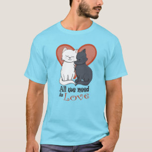 Camiseta Só precisamos de gatos de desenho animado com cor
