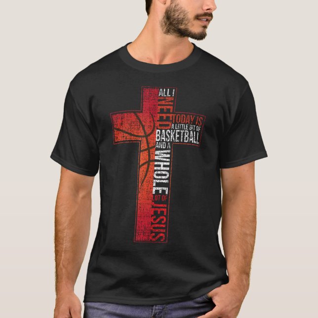 Camiseta Só Preciso De Basquete Jesus Cristo Cruz Cristã Fa (Frente)