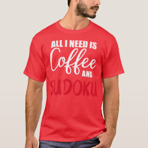 Camiseta Só preciso de café e sudoku