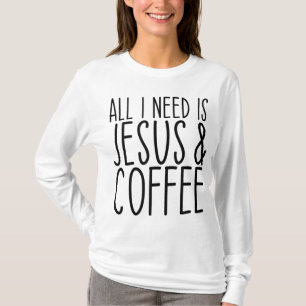 Camiseta Só Preciso De Jesus E Da Igreja Cristã do Café