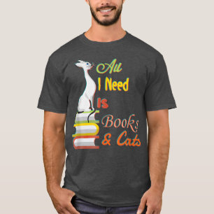 Camiseta Só Preciso De Livros E Gatos Engraçados De Livro.