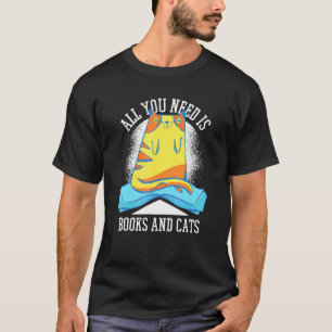 Camiseta Só Preciso De Livros Gatos E Presente De Arte De G