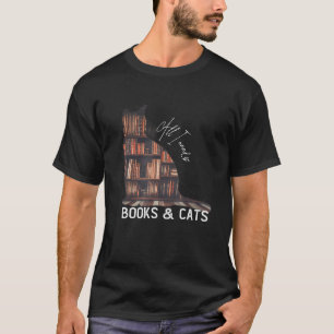 Camiseta Só Preciso De Livros Gatos, Gatos, Gatinho De Esti