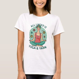 Camiseta Só preciso de Yoga e Yarne Phrase