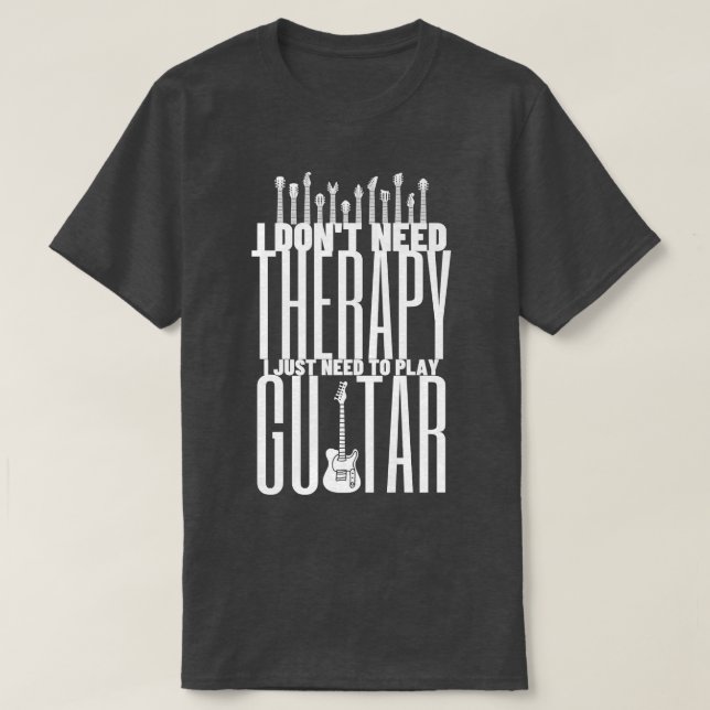 Camiseta Só Preciso Tocar Guitarra - Guitarra Engraçada63 (Frente do Design)