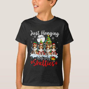 Camiseta Só Prendendo Com Minhas Prateleiras Xmas Três Papa