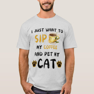 Camiseta Só Quero Fazer Café E Comer Café De Gato