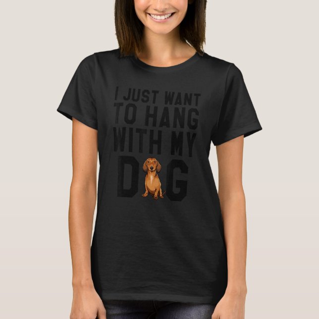 Camiseta Só Quero Ficar Com Meu Cachorro Marrom (Frente)