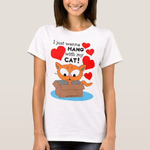 Camiseta Só quero ficar com meu gato! Gatinho Ginger