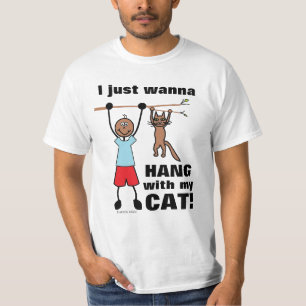 Camiseta Só Quero Ficar Com O Meu Gato! T-Shirt Engraçado