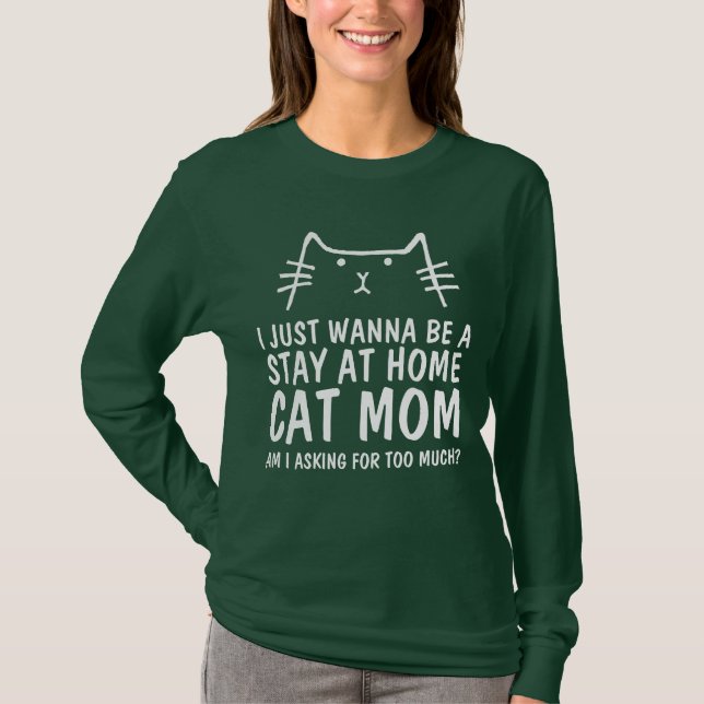 Camiseta SÓ QUERO FICAR EM CASA COM T-shirts DA MÃE CAT (Frente)