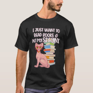Camiseta Só Quero Ler Livros E Pôr Minha Gata Esfinge Lo