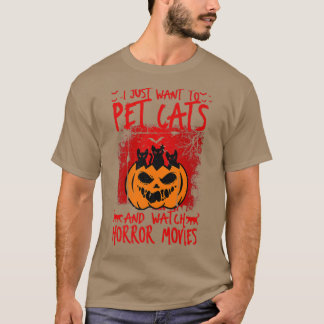 Camiseta Só quero que os gatos vejam filmes horrorosos assu
