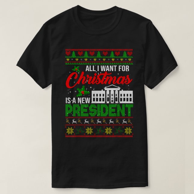 Camiseta Só Quero Um Novo Presidente Xmas (Frente do Design)