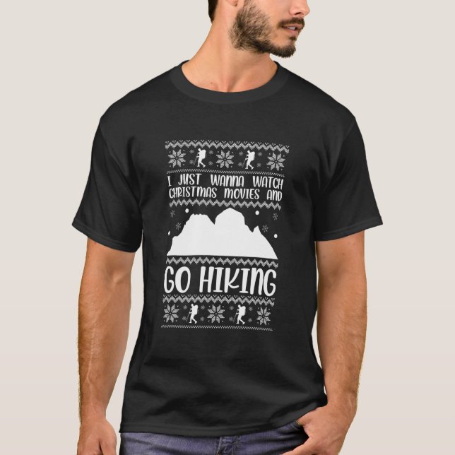 Camiseta Só Quero Ver Filmes De Natal E Ir Caminhar (Frente)