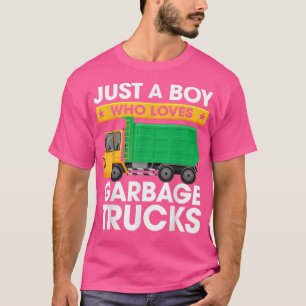 Camiseta Só um garoto que ama caminhões de lixo crianças ca