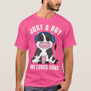 Camiseta Só um garoto que ama Design de fazendeiros de vaca