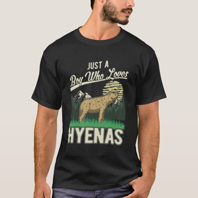 Camiseta Só um garoto que ama Hyenas Boy Hyena 1 (Frente)