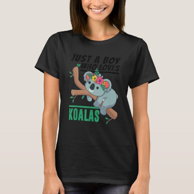 Camiseta Só um garoto que ama Koalas Engraçado Koala Urso (Frente)