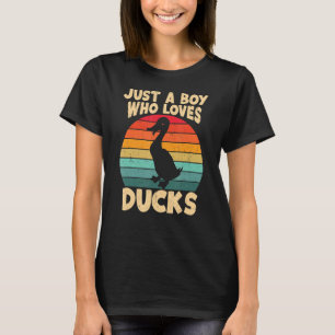 Camiseta Só um garoto que ama Pato Colheita de Casca