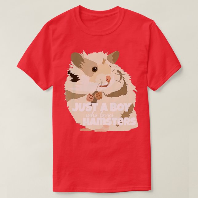 Camiseta Só um garoto que ama um fazendeiro de Hamsters (Frente do Design)