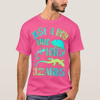 Camiseta Só Um Menino Adora Lizards Répteis Lover Chameleon