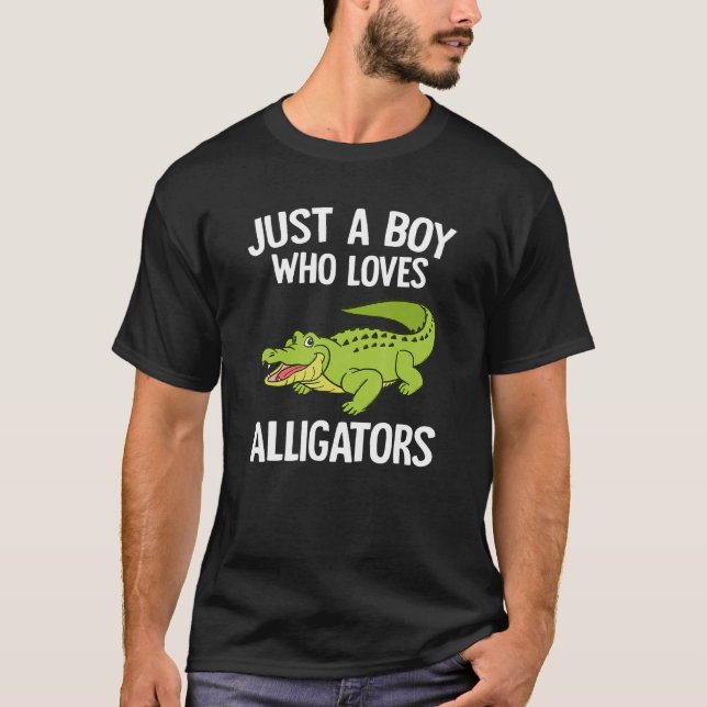 Camiseta Só Um Menino Que Adora Alligadores Meninos Toddler (Frente)