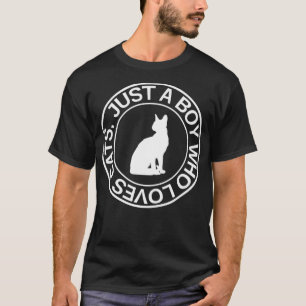Camiseta Só Um Menino Que Adora Gatos Presentes Por Homens