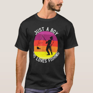 Camiseta Só Um Menino Que Adora Pescar Peixes De Animais De