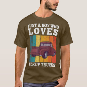 Camiseta Só Um Menino Que Adora Pickup Caminhões Rapazes Ca